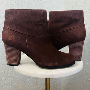 Cole Haan Cassidy Ankle Leather Boot‎ Bootie, Block Heel, Brown, Size 7